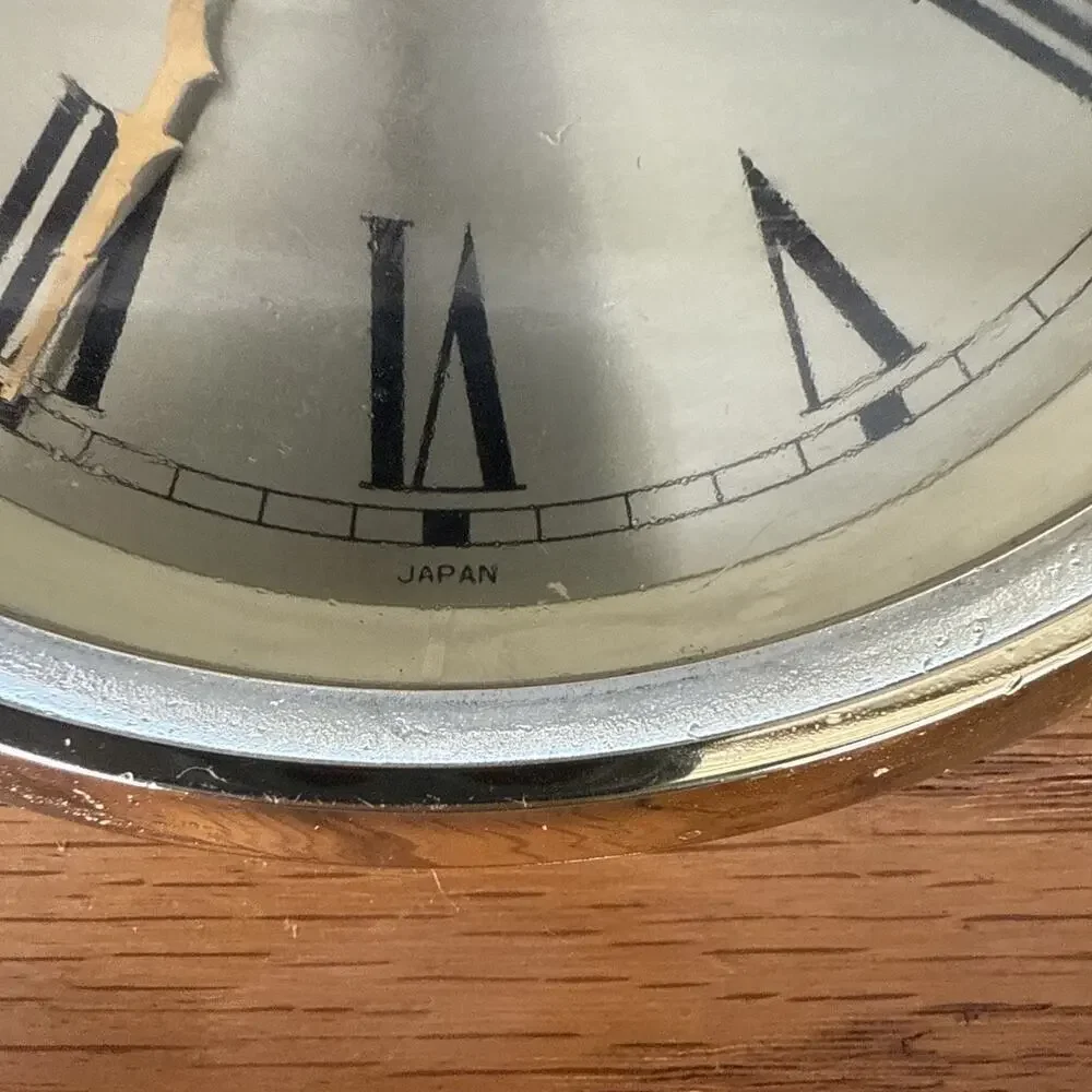 Vintage handmade wooden mantle clock quartz made in Japan